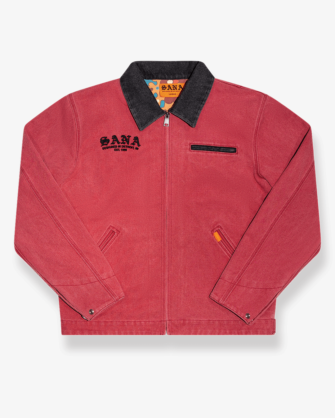 ANGEL WORKWEAR JACKET - CANARY RED – SANA ANGEL WORKWEAR JACKET - CANARY RED – SANA