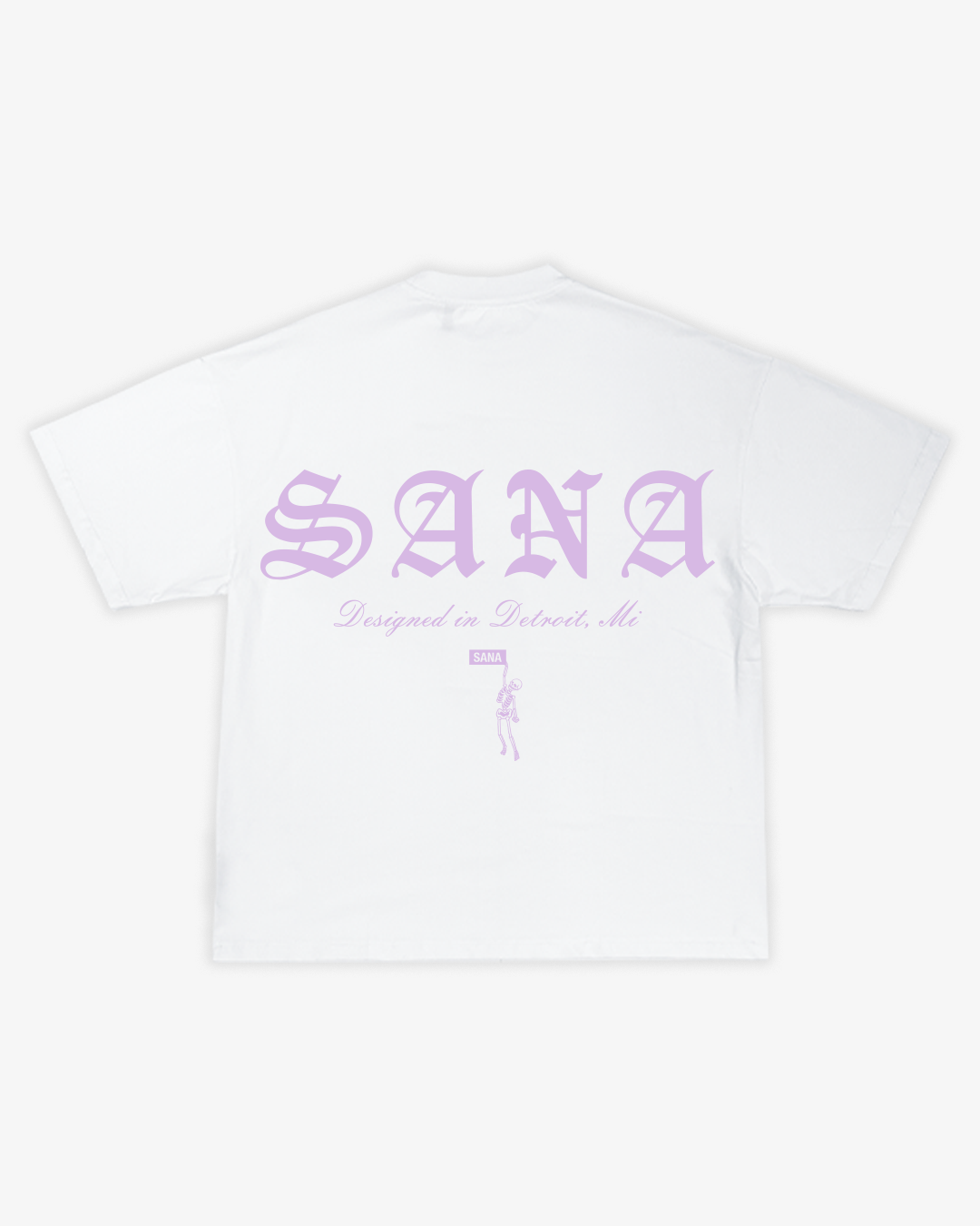 SANA TEE - WHITE/LILAC