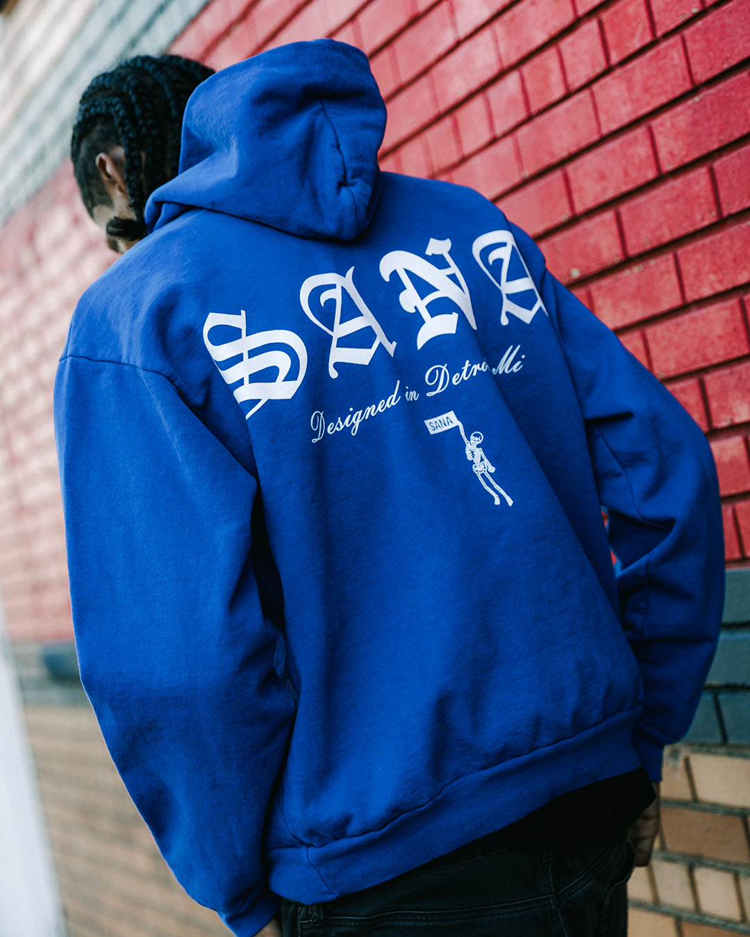 SANA OLD ENGLISH HOODIE - ROYAL BLUE