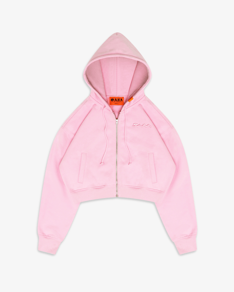 WOMENS CORE ZIP UP V2 HOODIE- PINK – SANA WOMENS CORE ZIP UP V2 HOODIE- PINK – SANA