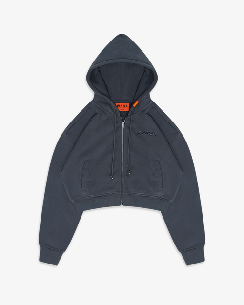 WOMENS CORE ZIP UP V2 HOODIE- SLATE