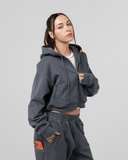 WOMENS CORE ZIP UP V2 HOODIE- SLATE