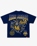 AA RIPPING SKELETON TEE - NAVY