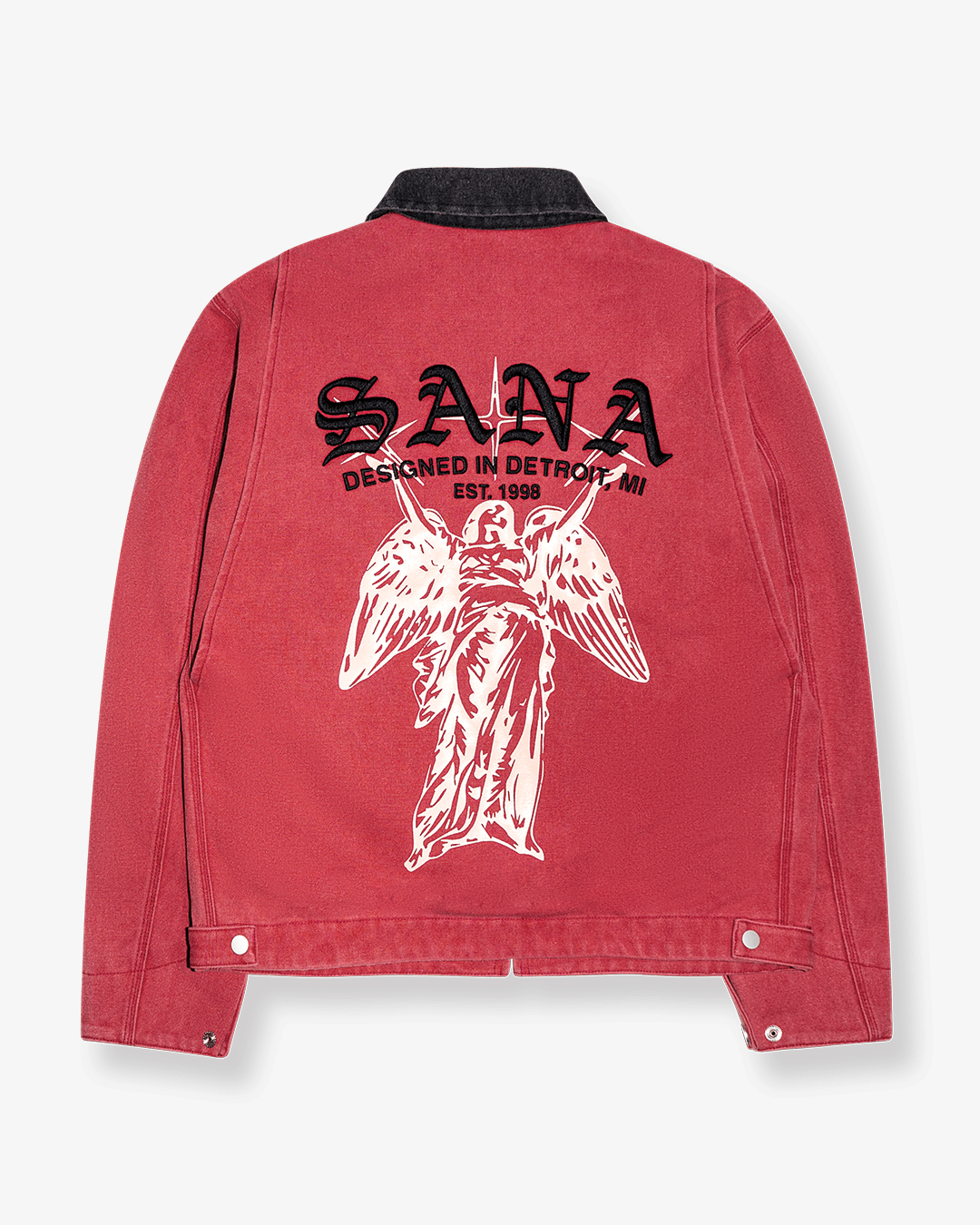 ANGEL WORKWEAR JACKET - CANARY RED – SANA ANGEL WORKWEAR JACKET - CANARY RED – SANA