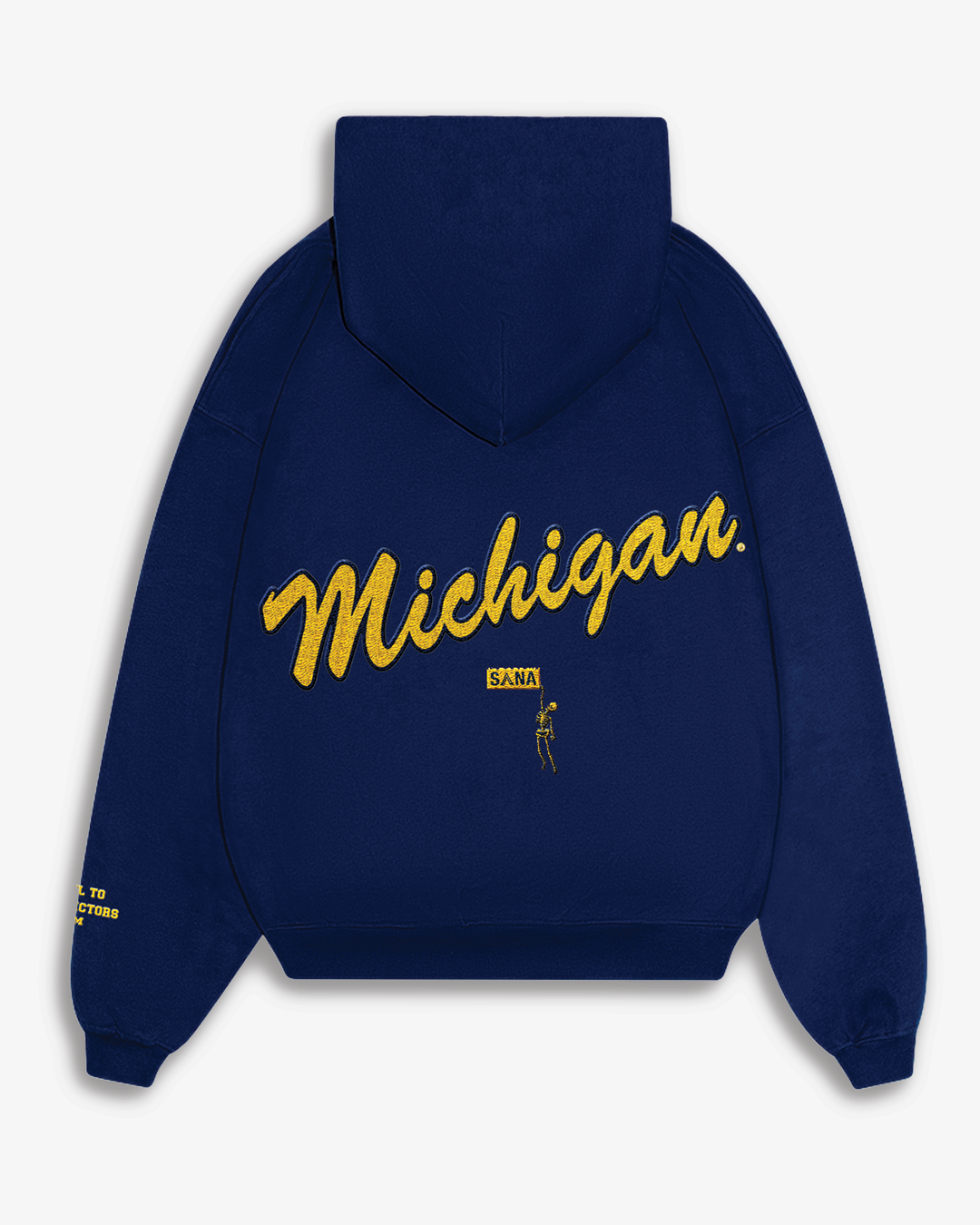 MICHIGAN EMBROIDERED CORE HOODIE - NAVY – SANA