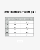 Sweatpants size chart