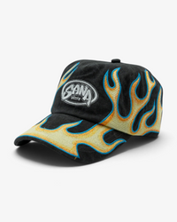 SKATE FLAME HAT - BLACK