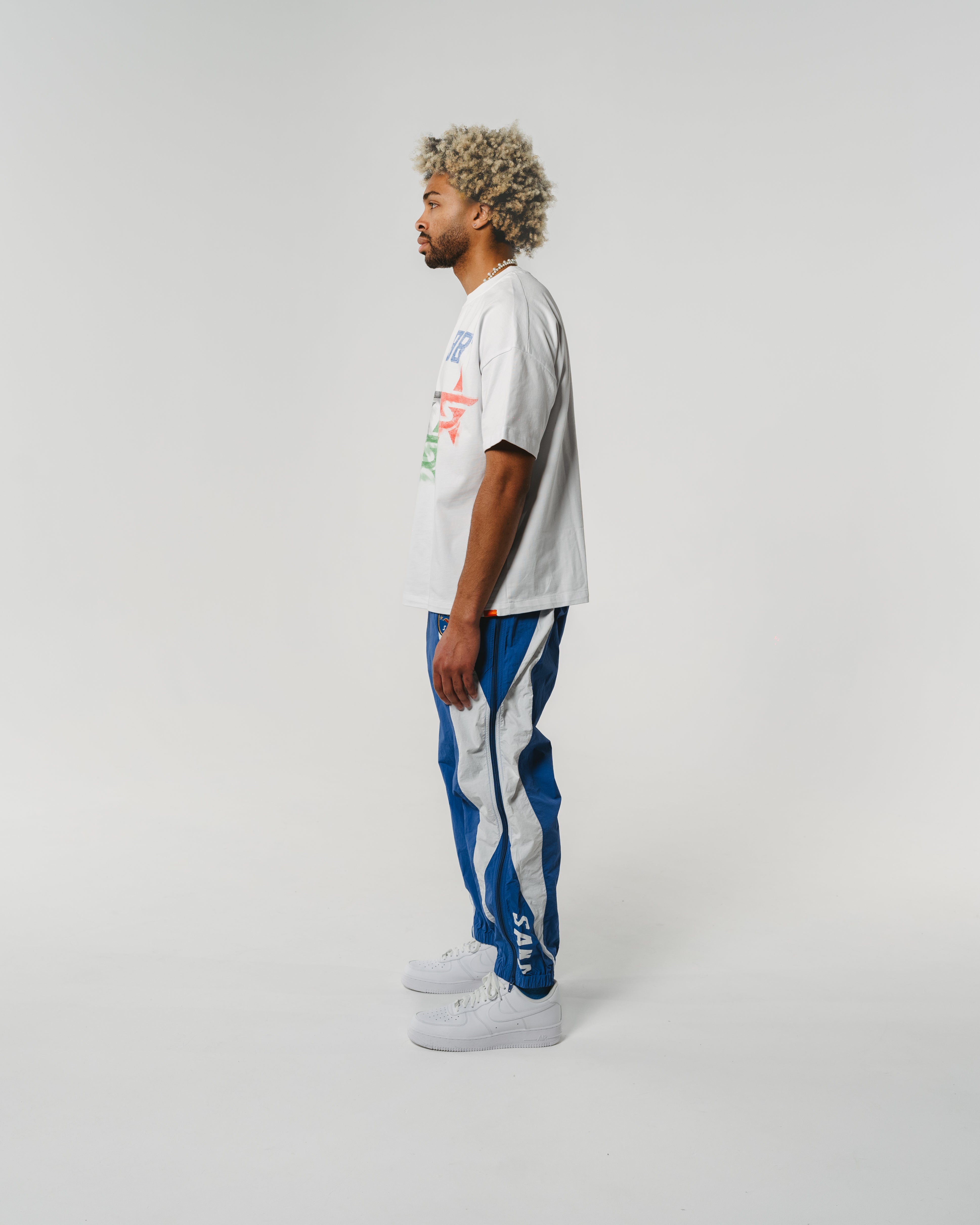 NYLON PANTS - BLUE/WHITE