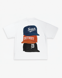 BASEBALL CAP TEE - WHITE