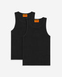 ESSENTIAL RIB TANK 2 PACK - BLACK