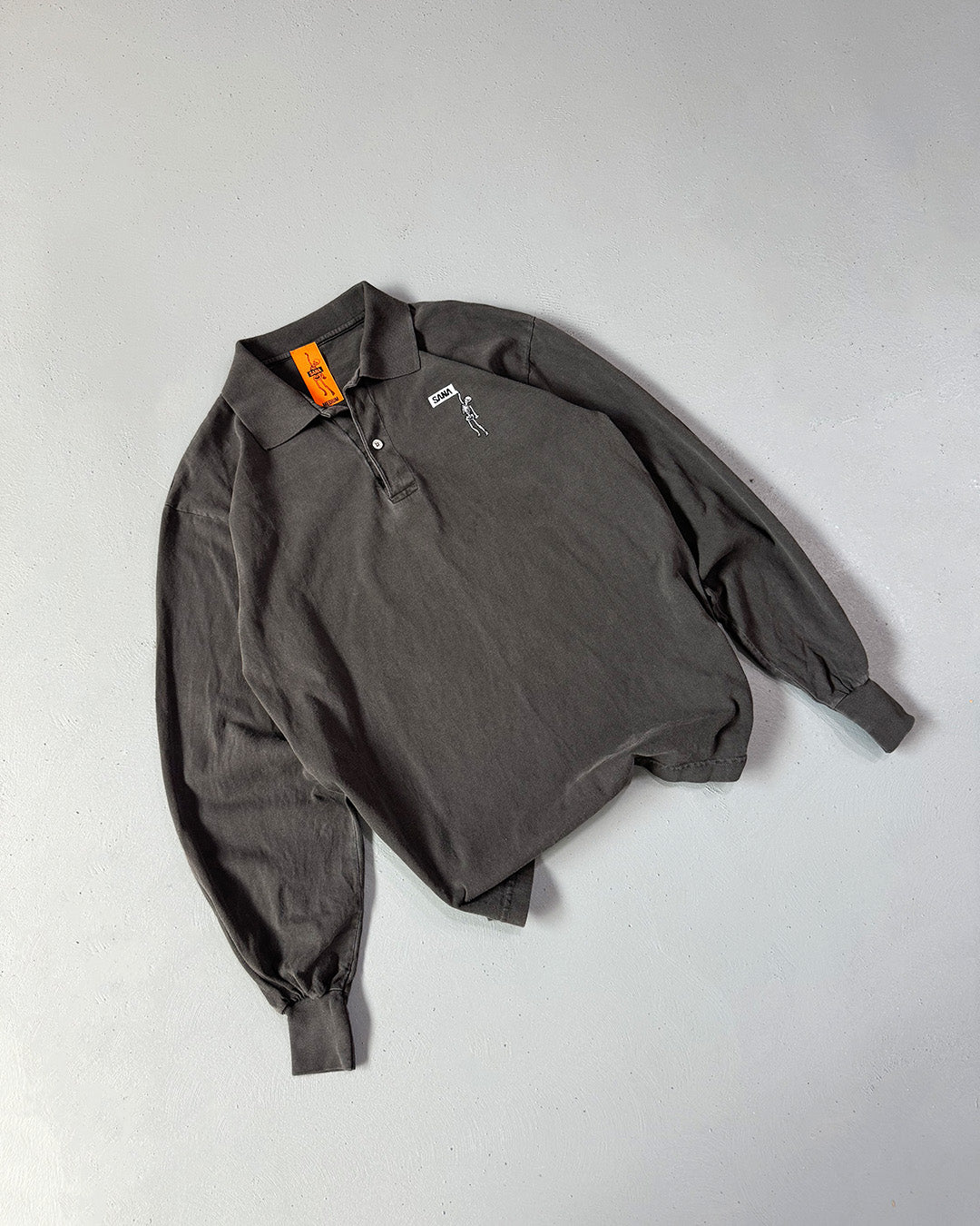 CORE POLO L/S TEE - VINTAGE BLACK