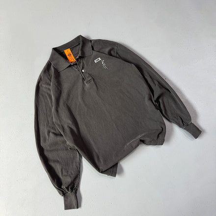 CORE POLO L/S TEE - VINTAGE BLACK