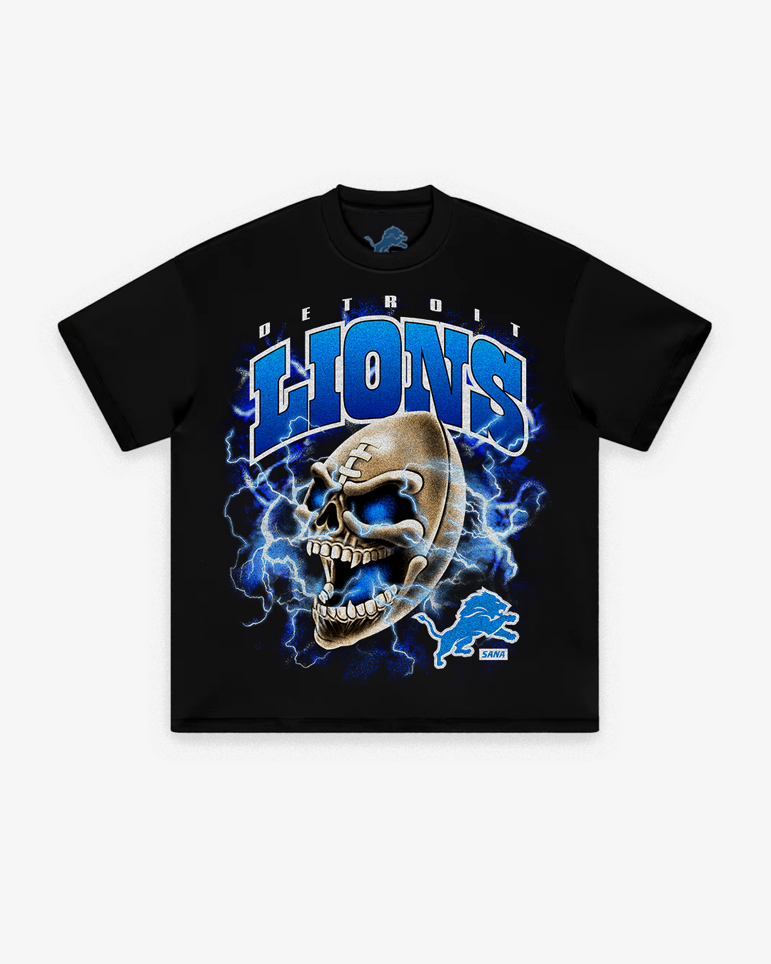 SANA X LIONS SKELETON FOOTBALL TEE ONLINE - BLACK