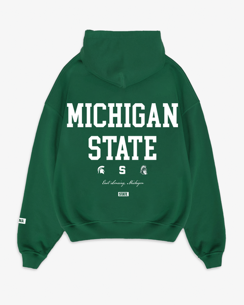 MICHIGAN STATE EMBROIDERED HOODIE V2 - GREEN – SANA