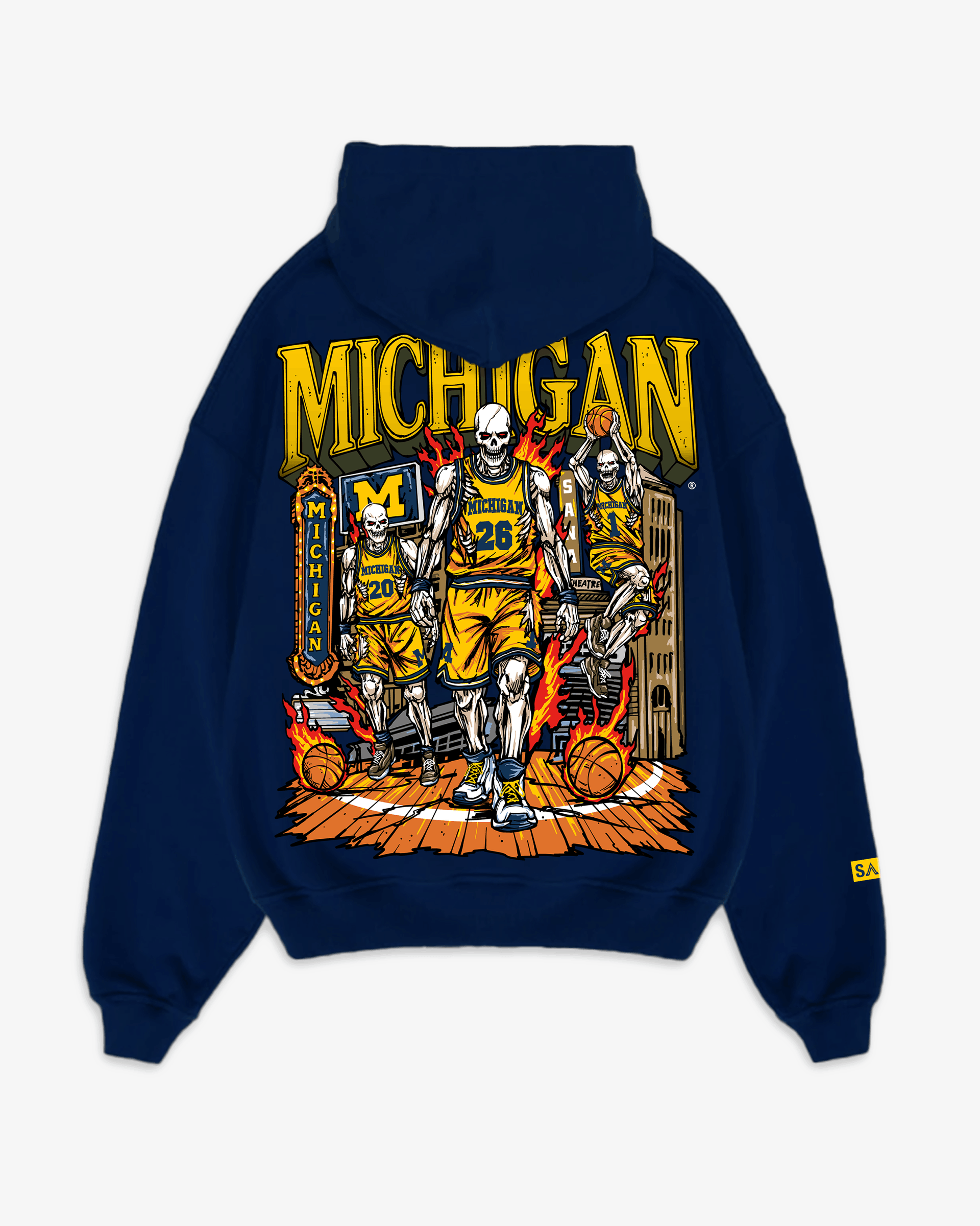 まるぅー　A7 TRINITY STITCH HOODIE XLサイズ MICHIGAN SKELLY HOODIE - NAVY – SANA
