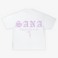 SANA TEE - WHITE/LILAC