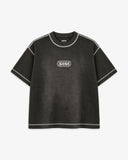 WASHED WAFFLE TEE - CHARCOAL