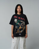 SKELLY SKATE TEE - WASHED BLACK