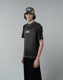 WASHED WAFFLE TEE - CHARCOAL