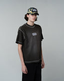 WASHED WAFFLE TEE - CHARCOAL