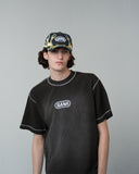 WASHED WAFFLE TEE - CHARCOAL