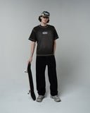 WASHED WAFFLE TEE - CHARCOAL