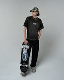 WASHED WAFFLE TEE - CHARCOAL