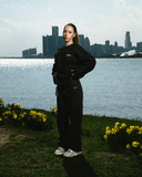 CORE WAFFLE KNIT LS - BLACK